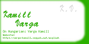 kamill varga business card